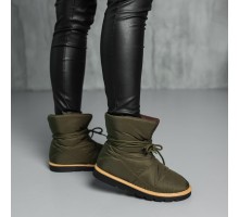 Ботинки дутики женские Fashion Jigsaw 3880 36 размер 23,5 см Оливковый